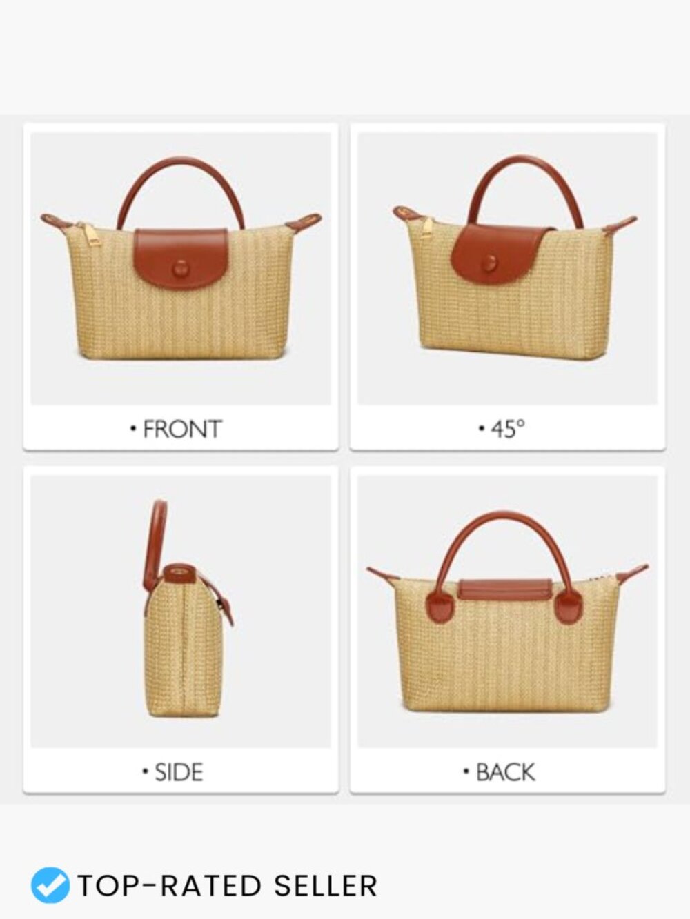Mini Straw Crossbody Bag Summer Beach Handbag Woven Shoulder Purse - Picture 6 of 7